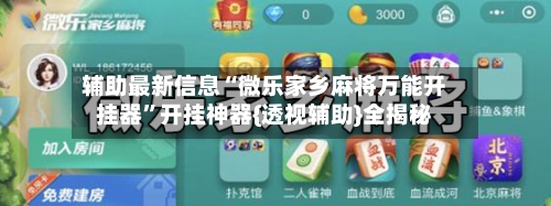 辅助最新信息“微乐家乡麻将万能开挂器”开挂神器{透视辅助}全揭秘-第2张图片
