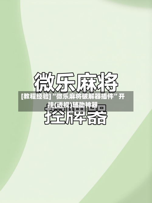 [教程经验]“微乐麻将破解器插件”开挂(透视)辅助神器-第2张图片