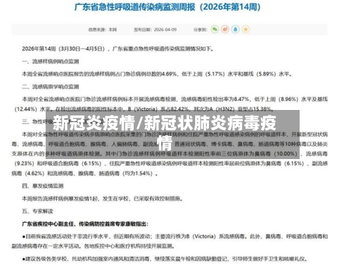 新冠炎疫情/新冠状肺炎病毒疫情