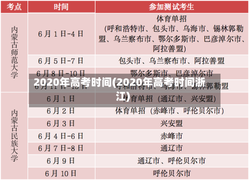 2020年高考时间(2020年高考时间浙江)-第3张图片