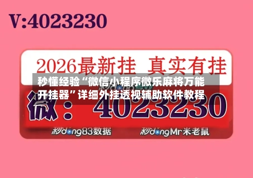 秒懂经验“微信小程序微乐麻将万能开挂器	”详细外挂透视辅助软件教程-第3张图片