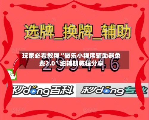 玩家必看教程“微乐小程序辅助器免费2.0”细辅助教程分享-第2张图片