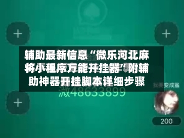 辅助最新信息“微乐河北麻将小程序万能开挂器”附辅助神器开挂脚本详细步骤-第2张图片