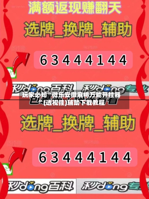 玩家必知“微乐安徽麻将万能开挂器”(透视挂)辅助下载教程-第2张图片