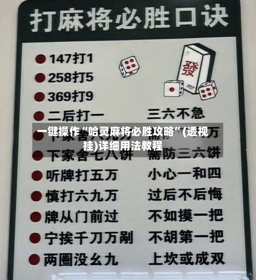 一键操作“哈灵麻将必胜攻略	”(透视挂)详细用法教程-第2张图片