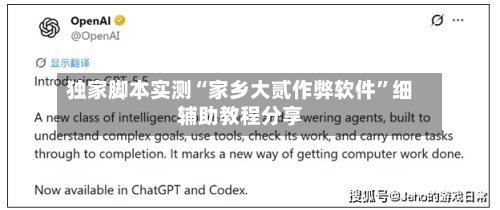 独家脚本实测“家乡大贰作弊软件”细辅助教程分享