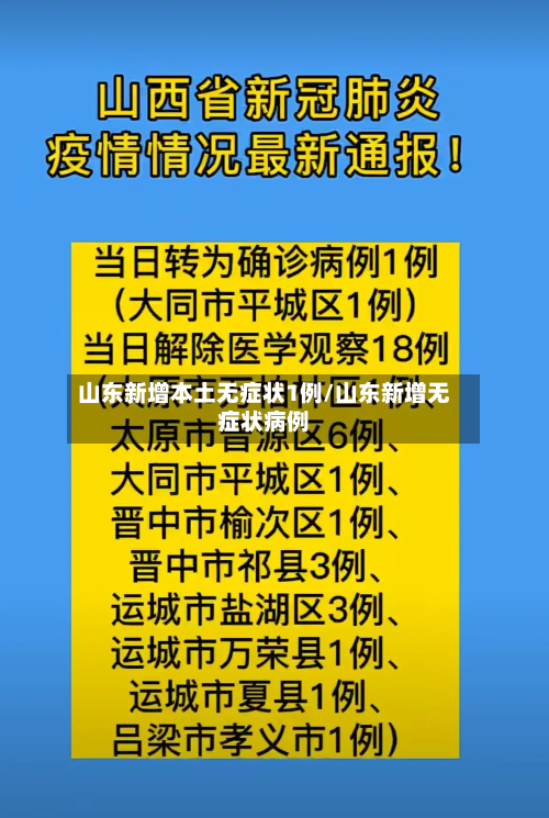 山东新增本土无症状1例/山东新增无症状病例-第2张图片
