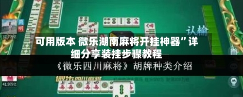 可用版本 微乐湖南麻将开挂神器”详细分享装挂步骤教程-第2张图片
