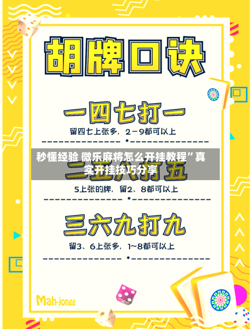 秒懂经验 微乐麻将怎么开挂教程”真实开挂技巧分享-第2张图片