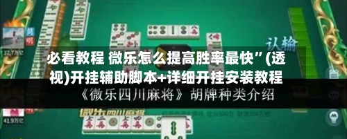 必看教程 微乐怎么提高胜率最快	”(透视)开挂辅助脚本+详细开挂安装教程-第2张图片