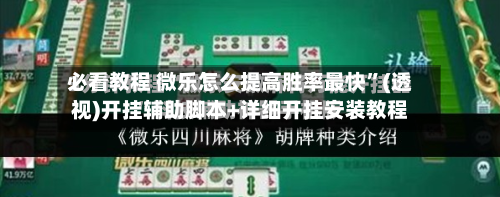 必看教程 微乐怎么提高胜率最快”(透视)开挂辅助脚本+详细开挂安装教程-第3张图片
