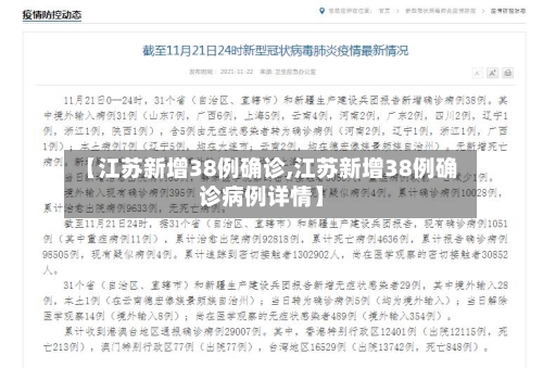 【江苏新增38例确诊,江苏新增38例确诊病例详情】