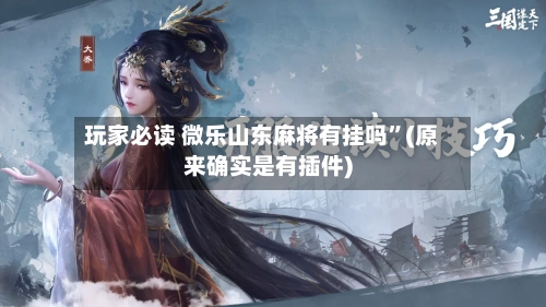 玩家必读 微乐山东麻将有挂吗”(原来确实是有插件)-第3张图片