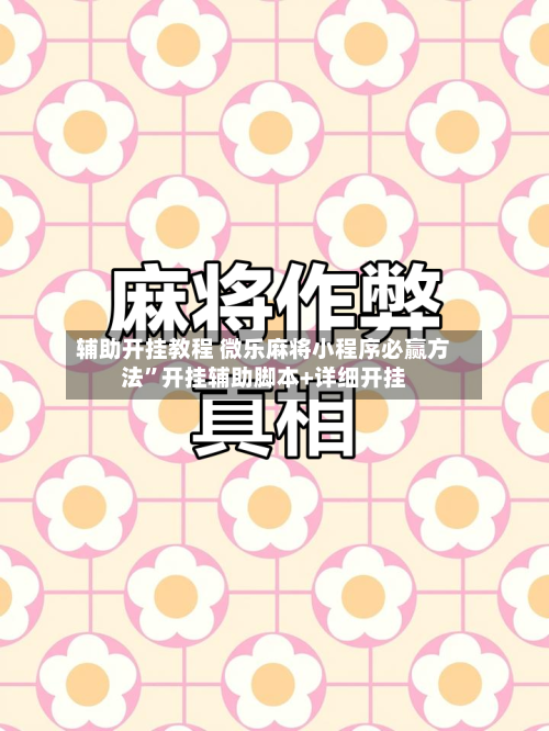辅助开挂教程 微乐麻将小程序必赢方法”开挂辅助脚本+详细开挂-第3张图片