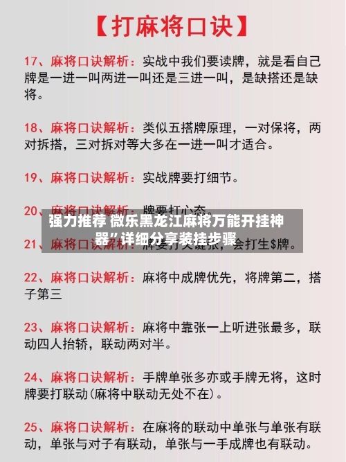 强力推荐 微乐黑龙江麻将万能开挂神器”详细分享装挂步骤-第2张图片