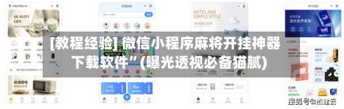 [教程经验] 微信小程序麻将开挂神器下载软件”(曝光透视必备猫腻)-第2张图片