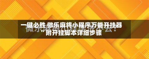 一键必胜 微乐麻将小程序万能开挂器”附开挂脚本详细步骤-第3张图片