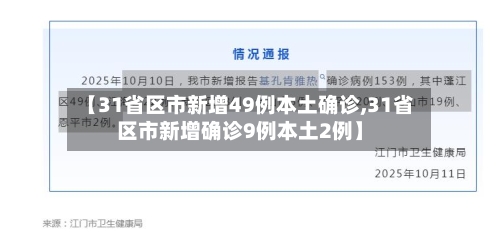 【31省区市新增49例本土确诊,31省区市新增确诊9例本土2例】