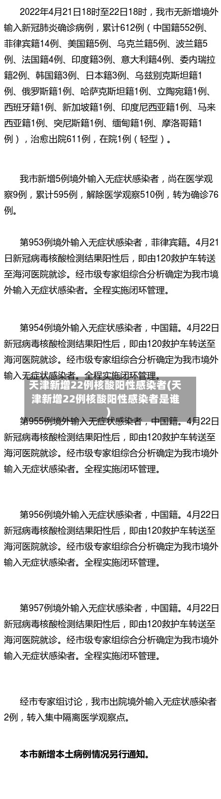 天津新增22例核酸阳性感染者(天津新增22例核酸阳性感染者是谁)-第2张图片