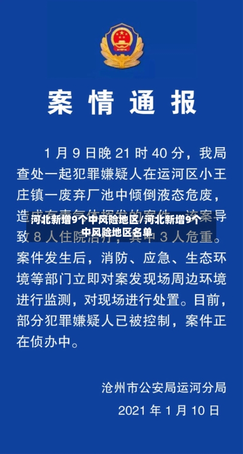 河北新增9个中风险地区/河北新增9个中风险地区名单