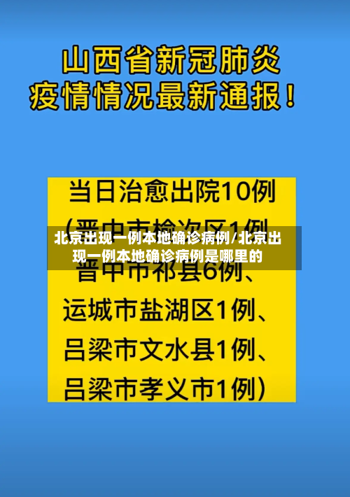 北京出现一例本地确诊病例/北京出现一例本地确诊病例是哪里的