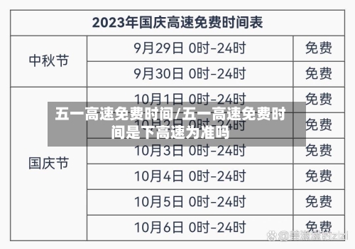 五一高速免费时间/五一高速免费时间是下高速为准吗