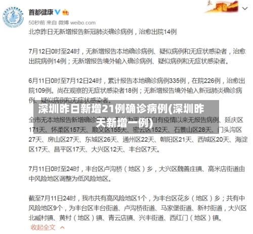 深圳昨日新增21例确诊病例(深圳昨天新增一例)