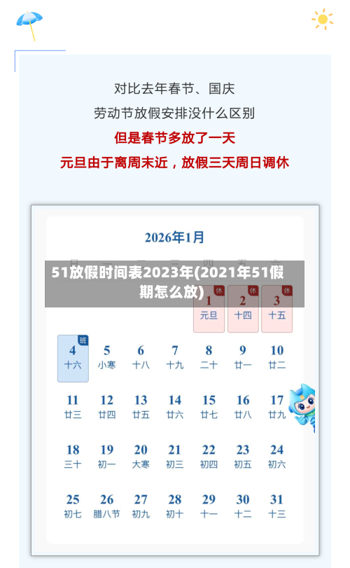 51放假时间表2023年(2021年51假期怎么放)-第3张图片