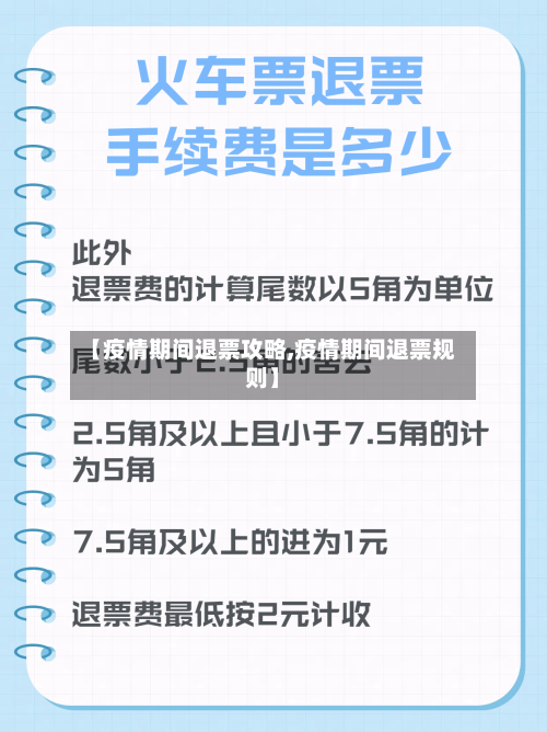 【疫情期间退票攻略,疫情期间退票规则】