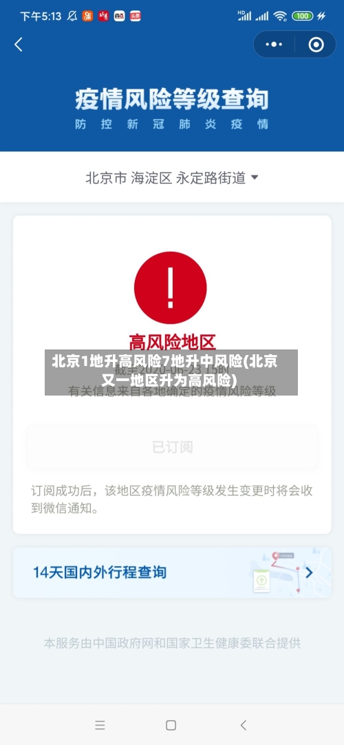 北京1地升高风险7地升中风险(北京又一地区升为高风险)