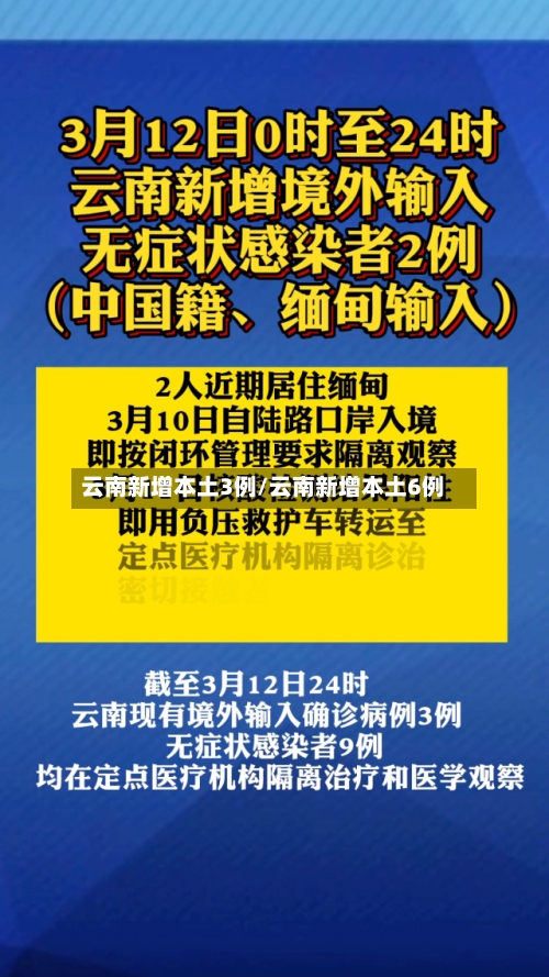 云南新增本土3例/云南新增本土6例