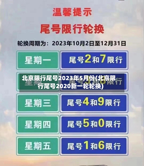 北京限行尾号2023年5月份(北京限行尾号2020新一轮轮换)