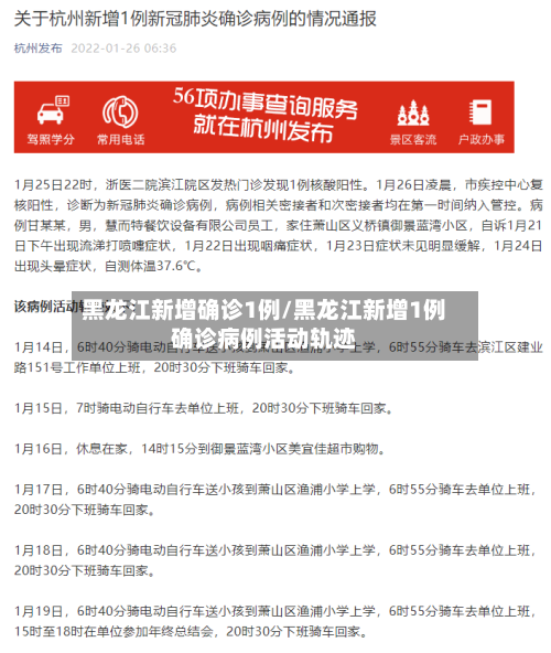 黑龙江新增确诊1例/黑龙江新增1例确诊病例活动轨迹