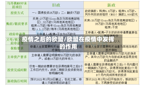 疫情之后的欧盟/欧盟在疫情中发挥的作用