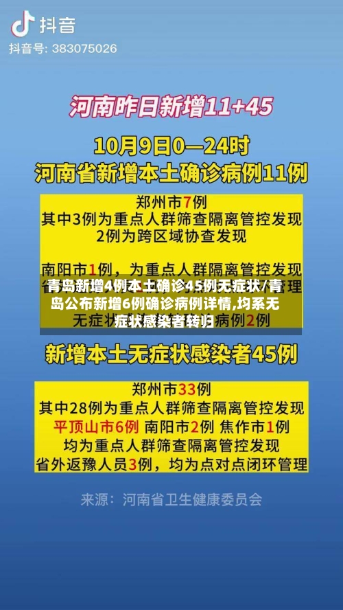 青岛新增4例本土确诊45例无症状/青岛公布新增6例确诊病例详情,均系无症状感染者转归