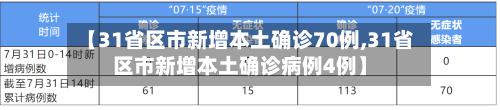 【31省区市新增本土确诊70例,31省区市新增本土确诊病例4例】