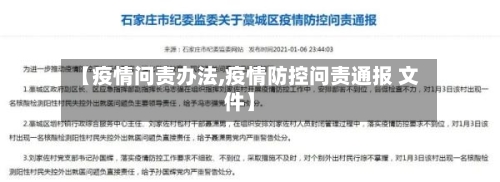 【疫情问责办法,疫情防控问责通报 文件】-第3张图片