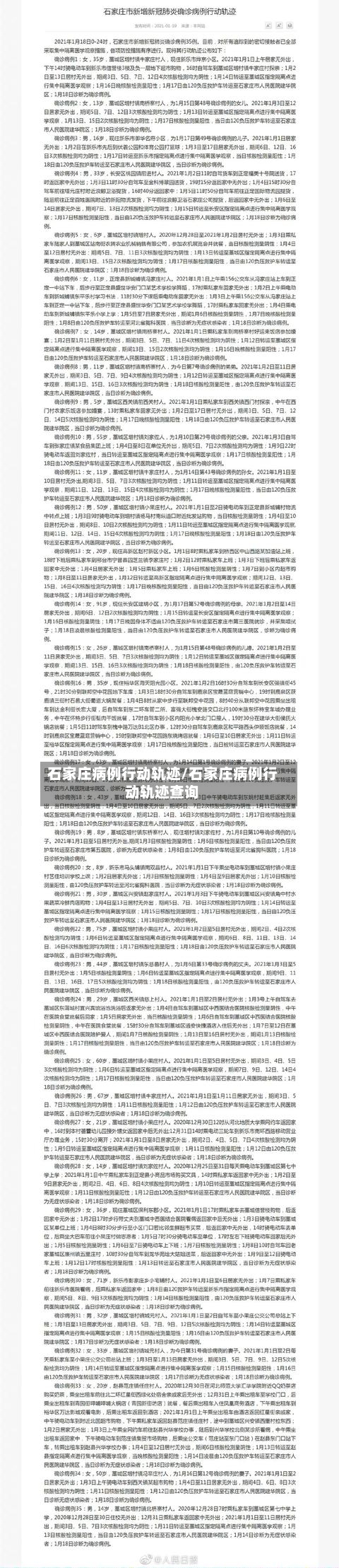 石家庄病例行动轨迹/石家庄病例行动轨迹查询