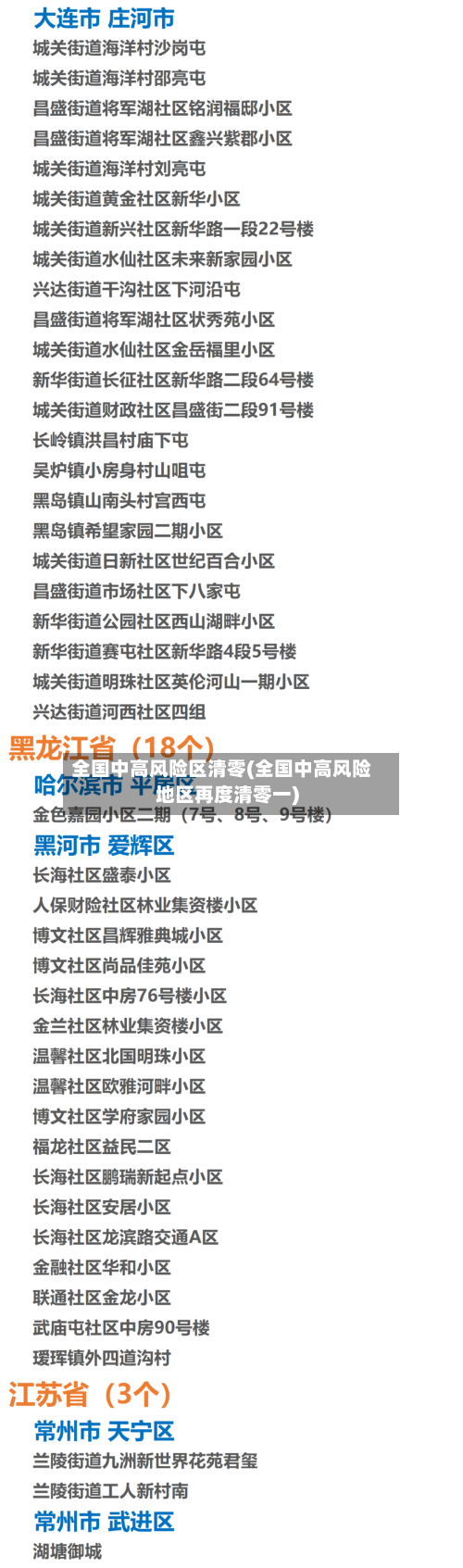 全国中高风险区清零(全国中高风险地区再度清零一)-第2张图片