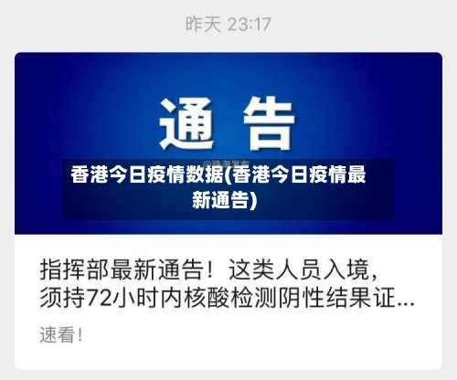 香港今日疫情数据(香港今日疫情最新通告)