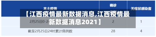 【江西疫情最新数据消息,江西疫情最新数据消息2021】