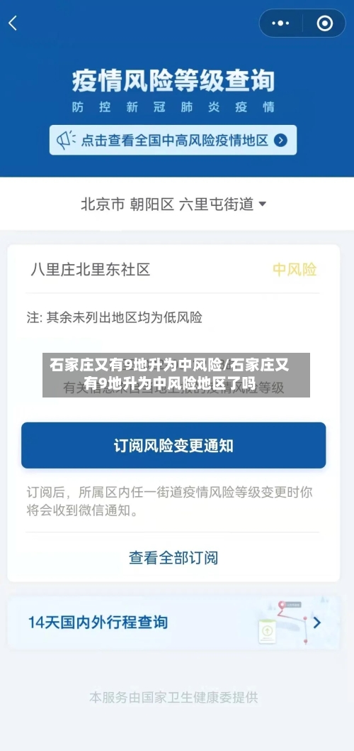 石家庄又有9地升为中风险/石家庄又有9地升为中风险地区了吗