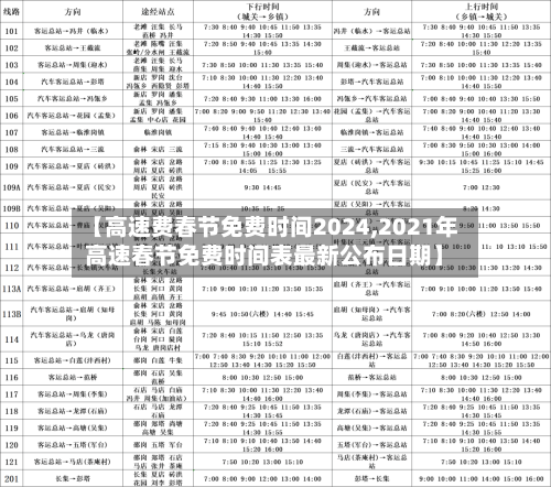 【高速费春节免费时间2024,2021年高速春节免费时间表最新公布日期】-第2张图片