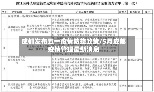 成都发布五一疫情防控政策/5月成都疫情管理最新消息