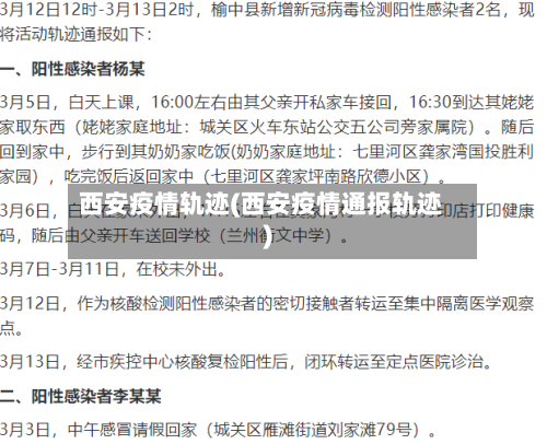 西安疫情轨迹(西安疫情通报轨迹)