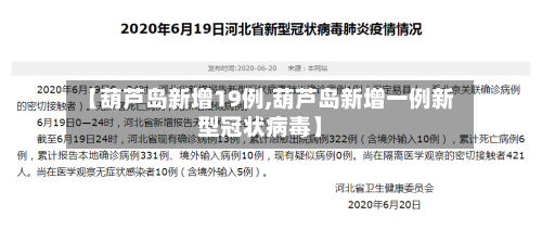 【葫芦岛新增19例,葫芦岛新增一例新型冠状病毒】-第2张图片