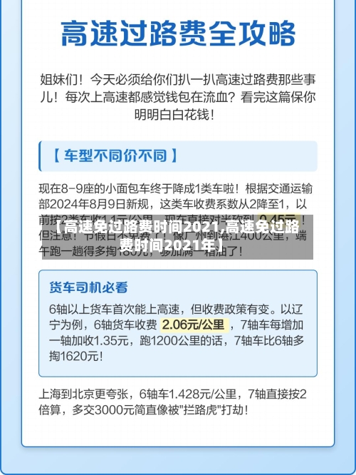 【高速免过路费时间2021,高速免过路费时间2021年】