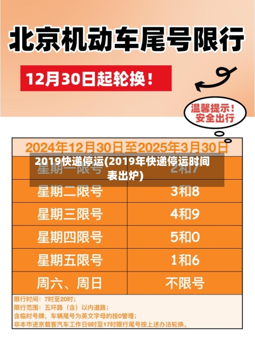 2019快递停运(2019年快递停运时间表出炉)