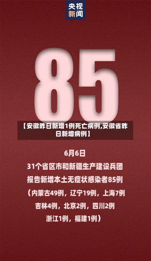 【安徽昨日新增1例死亡病例,安徽省昨日新增病例】