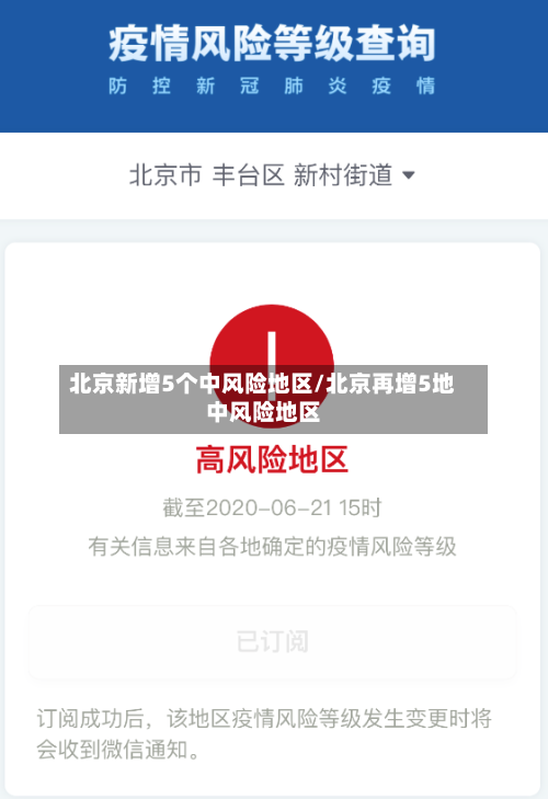 北京新增5个中风险地区/北京再增5地中风险地区-第3张图片
